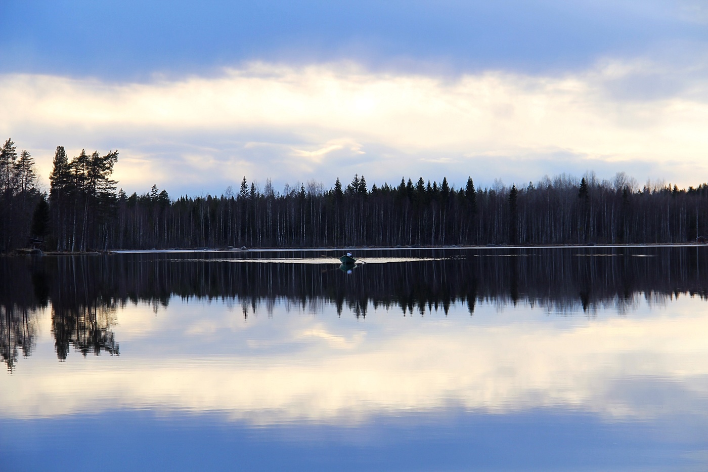 Am Abend Sonnenuntergang