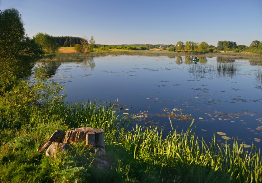 Der Morgen auf dem Damm-Mühle