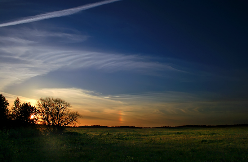 Abend mit einem Regenbogen