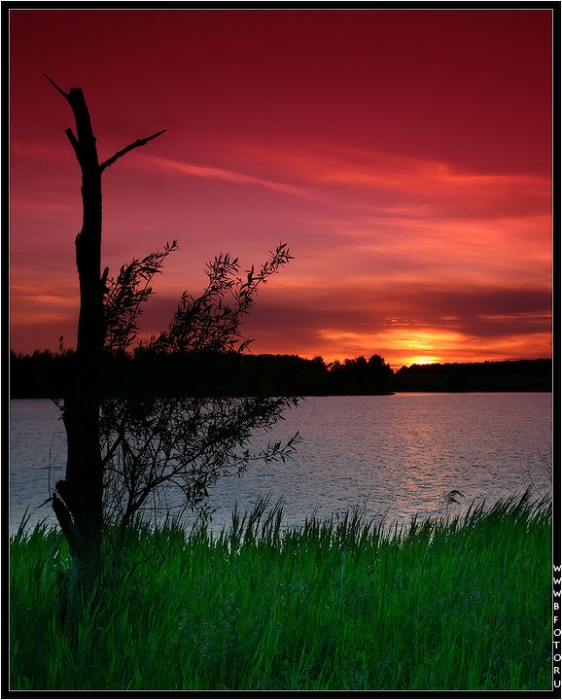 Sonnenuntergang auf dem See