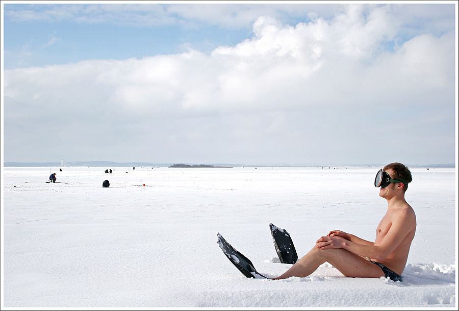 Zunächst am Strand oder am frühen merken