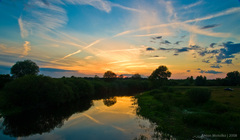 Sonnenuntergang, Yaselda, Polesie.