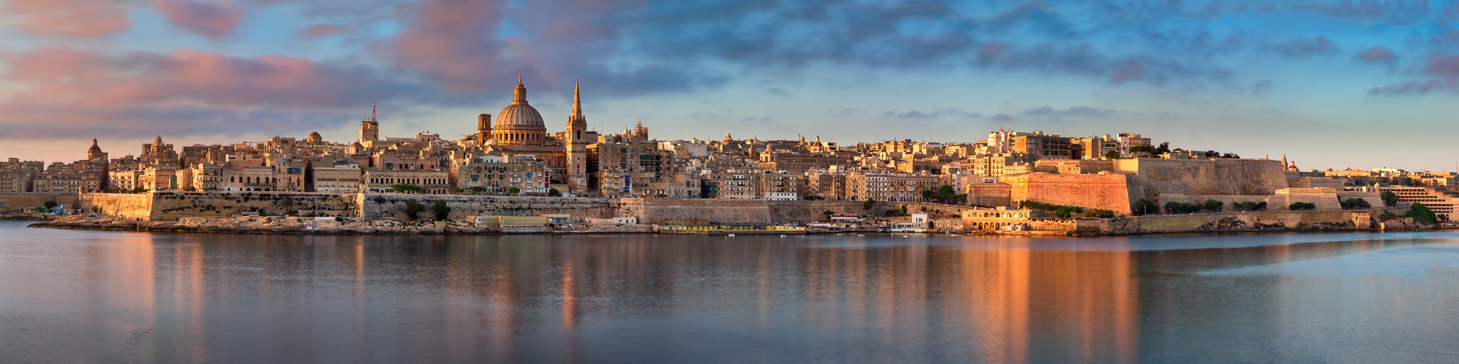 Panorama of Valletta Skyline in the Morning, Malta