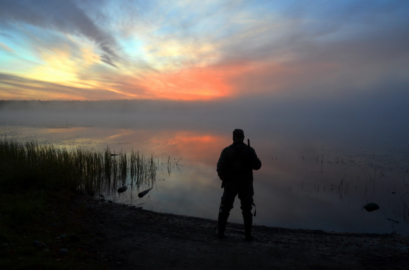 Dämmerung auf dem See.
