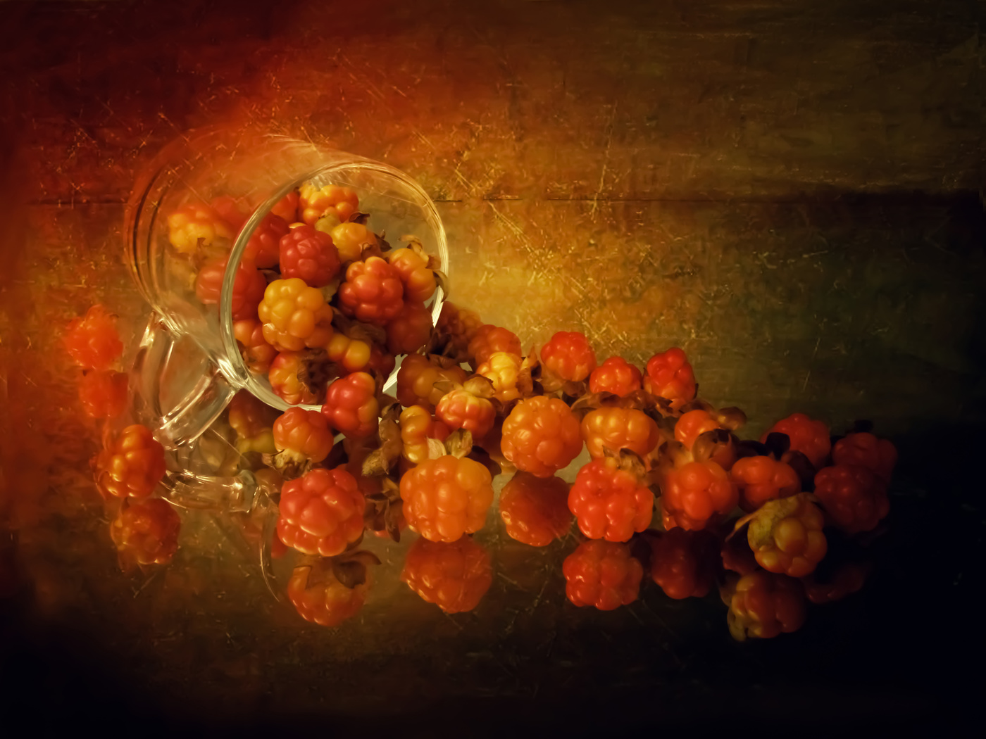 still life with cloudberries