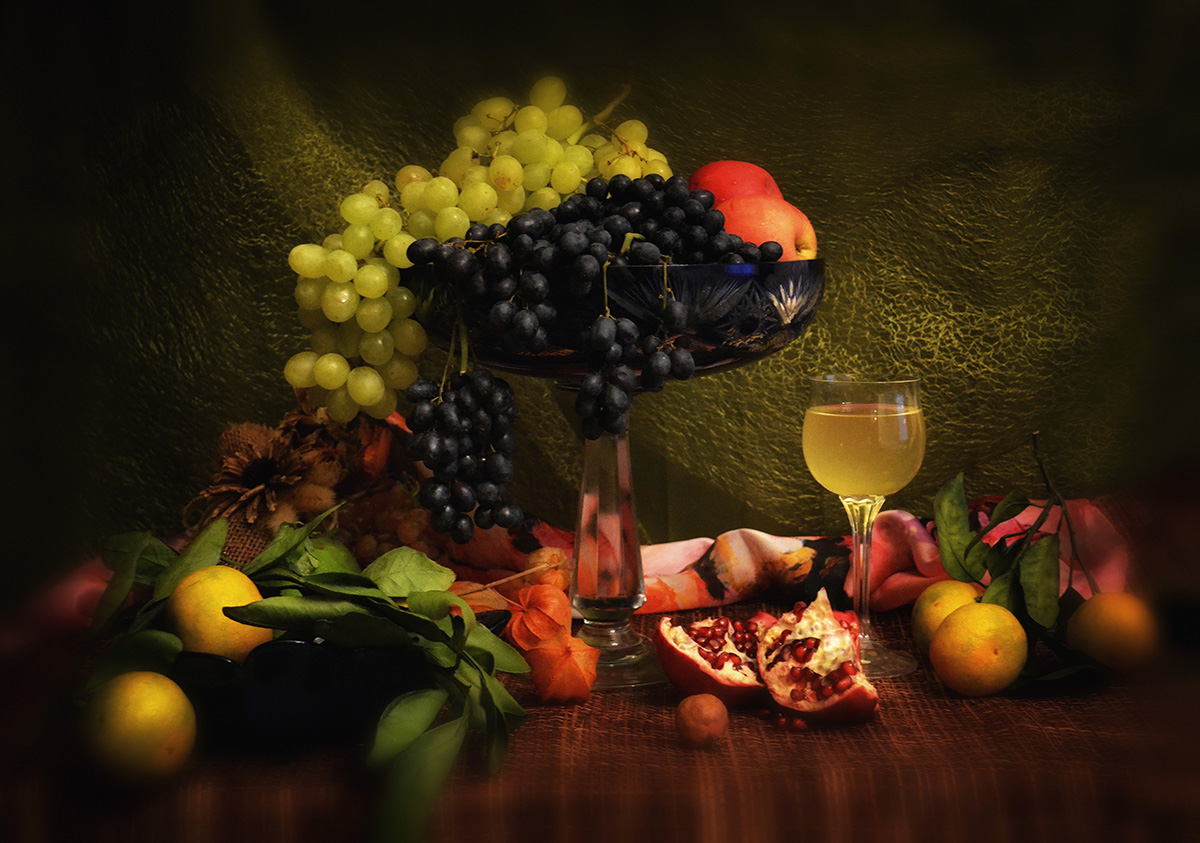 Stillleben mit Weintrauben