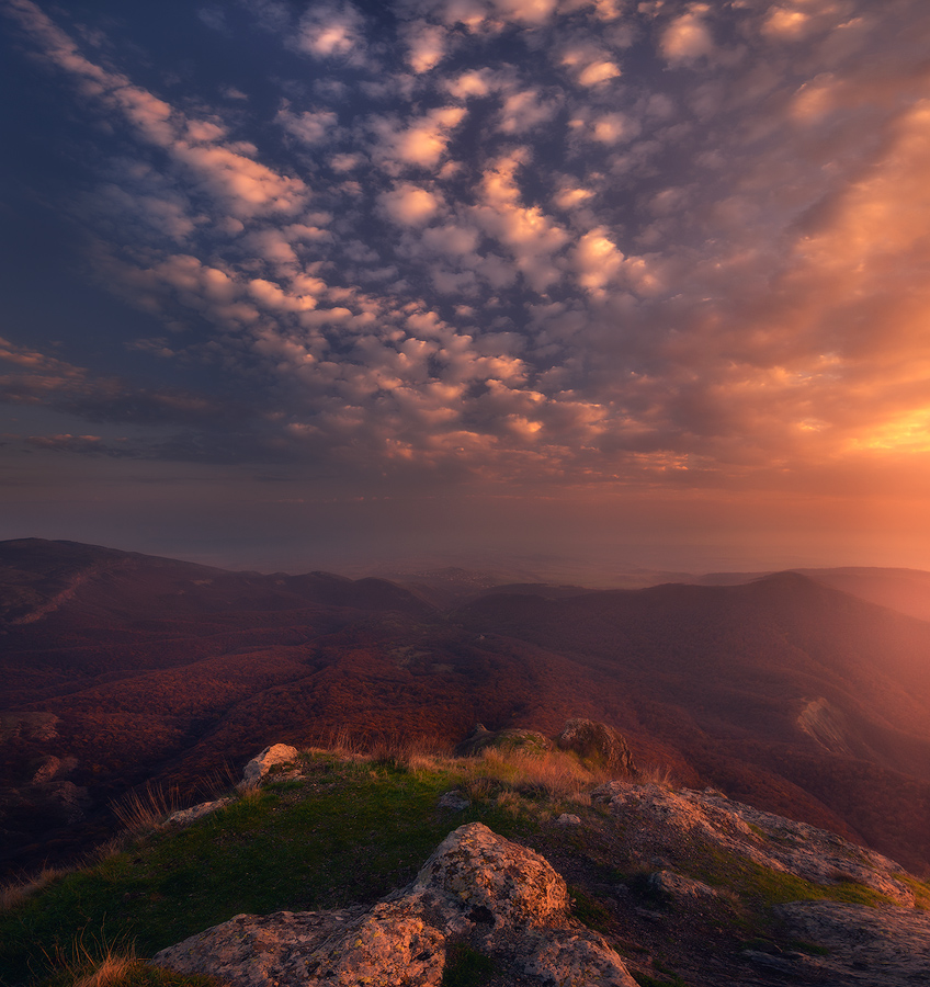 Herbst-Sonnenuntergang