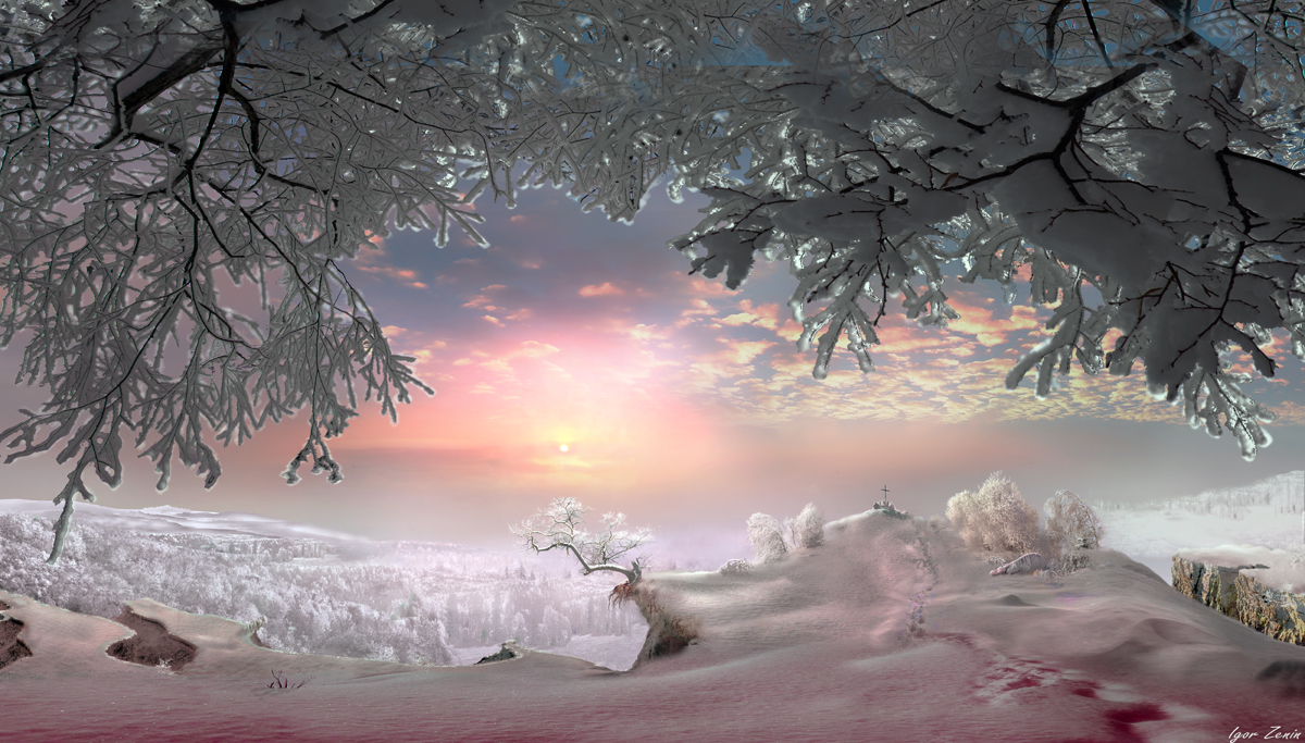 Sonnenuntergang im Winter