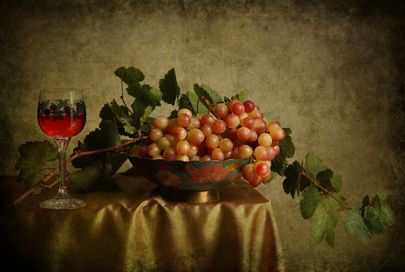 Stillleben mit Weintrauben
