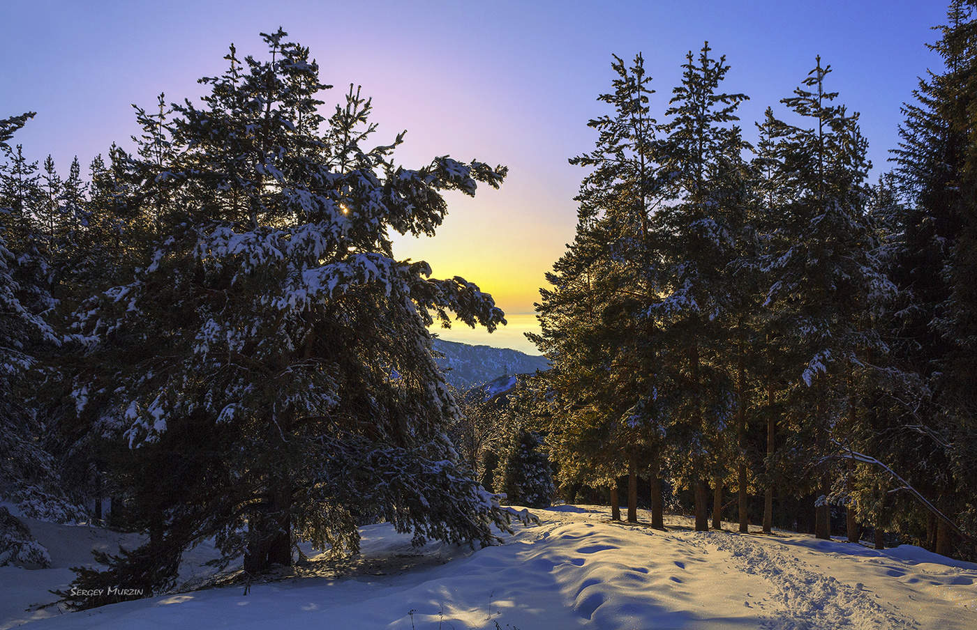 Sonnenuntergang im Winter