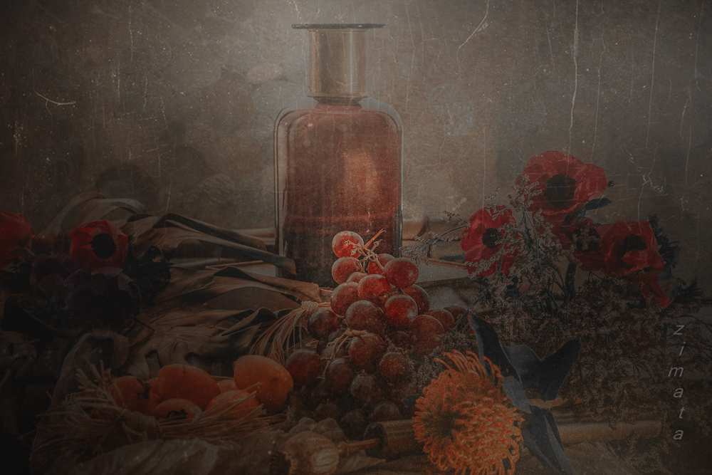 Stillleben mit Weintrauben