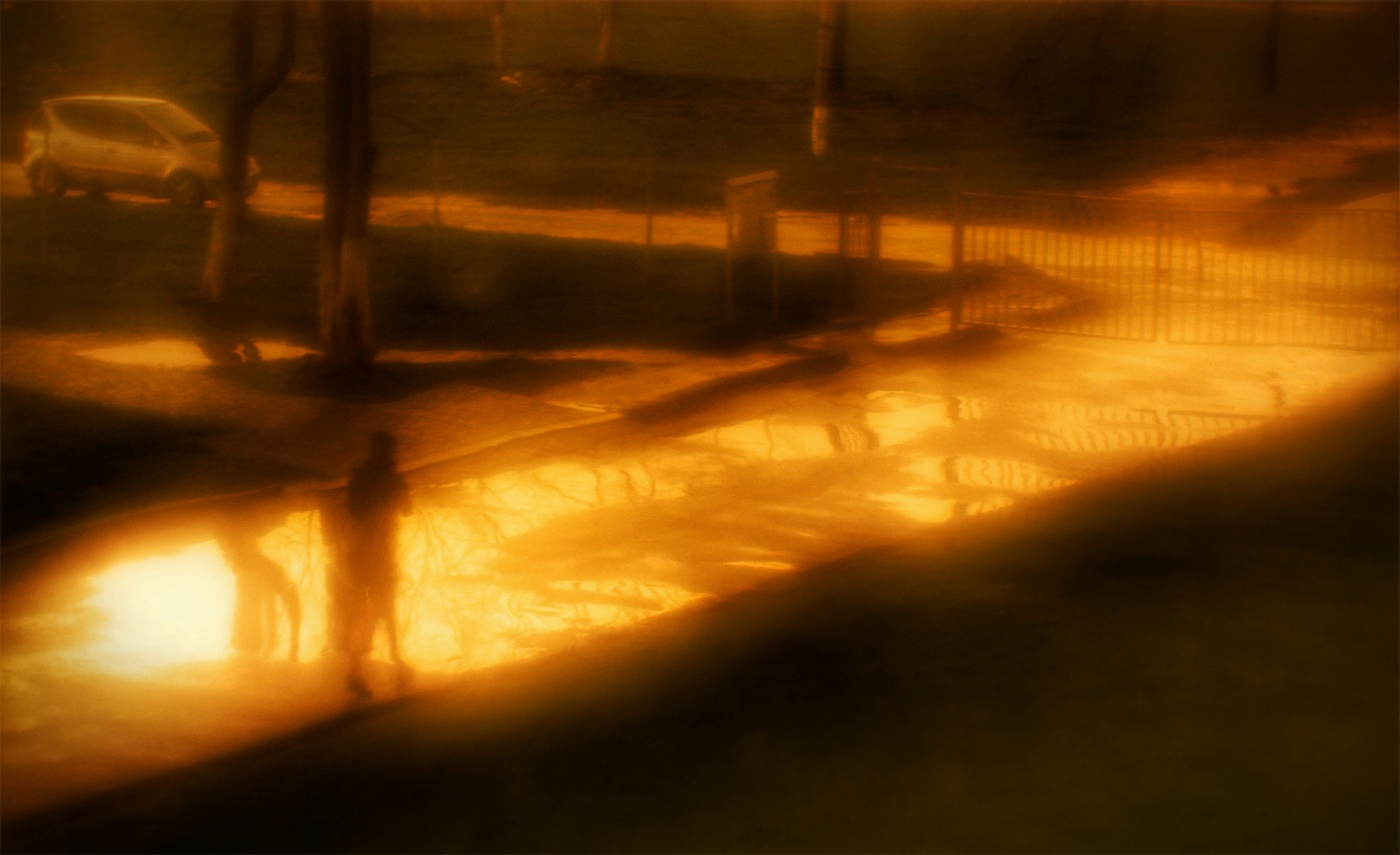 Sonnenuntergang nach einem regen.