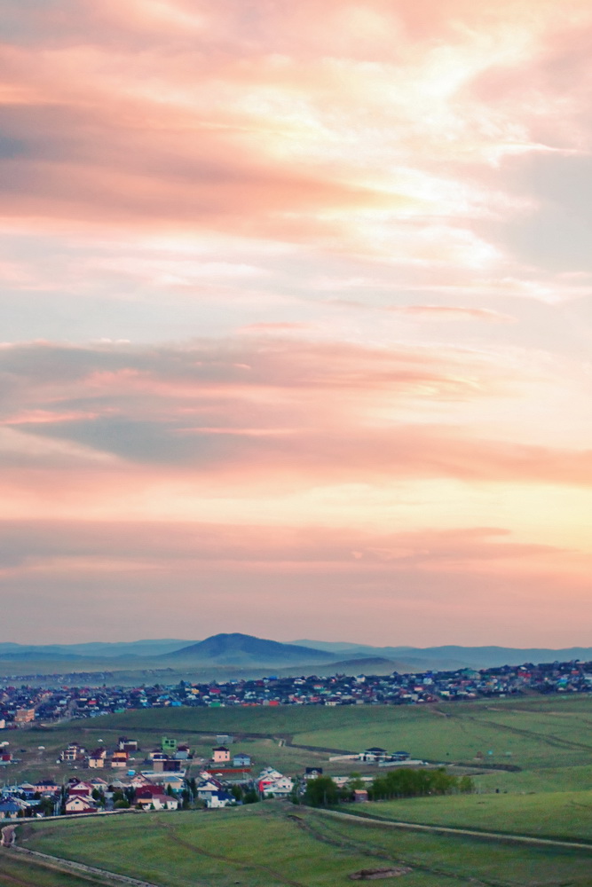 Rosafarbener Sonnenuntergang