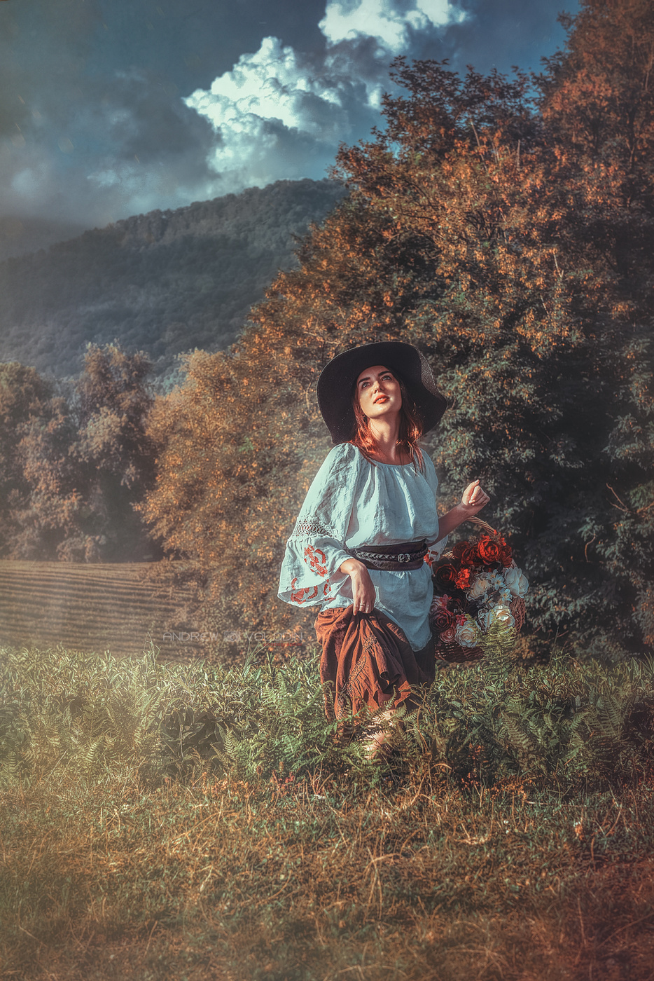 Mädchen mit Pfingstrosen