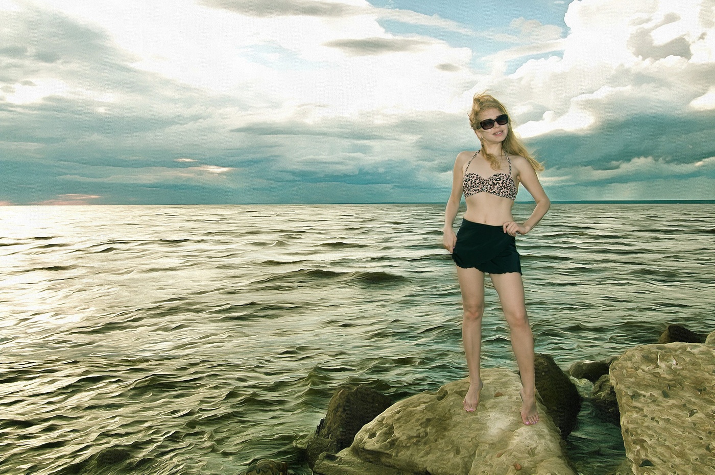 Mädchen auf dem Meer