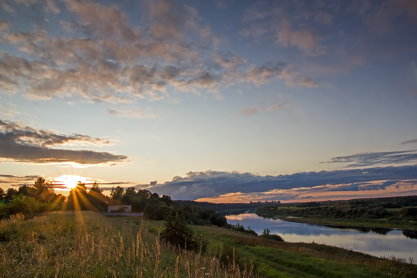 Sonnenuntergang über der Düna