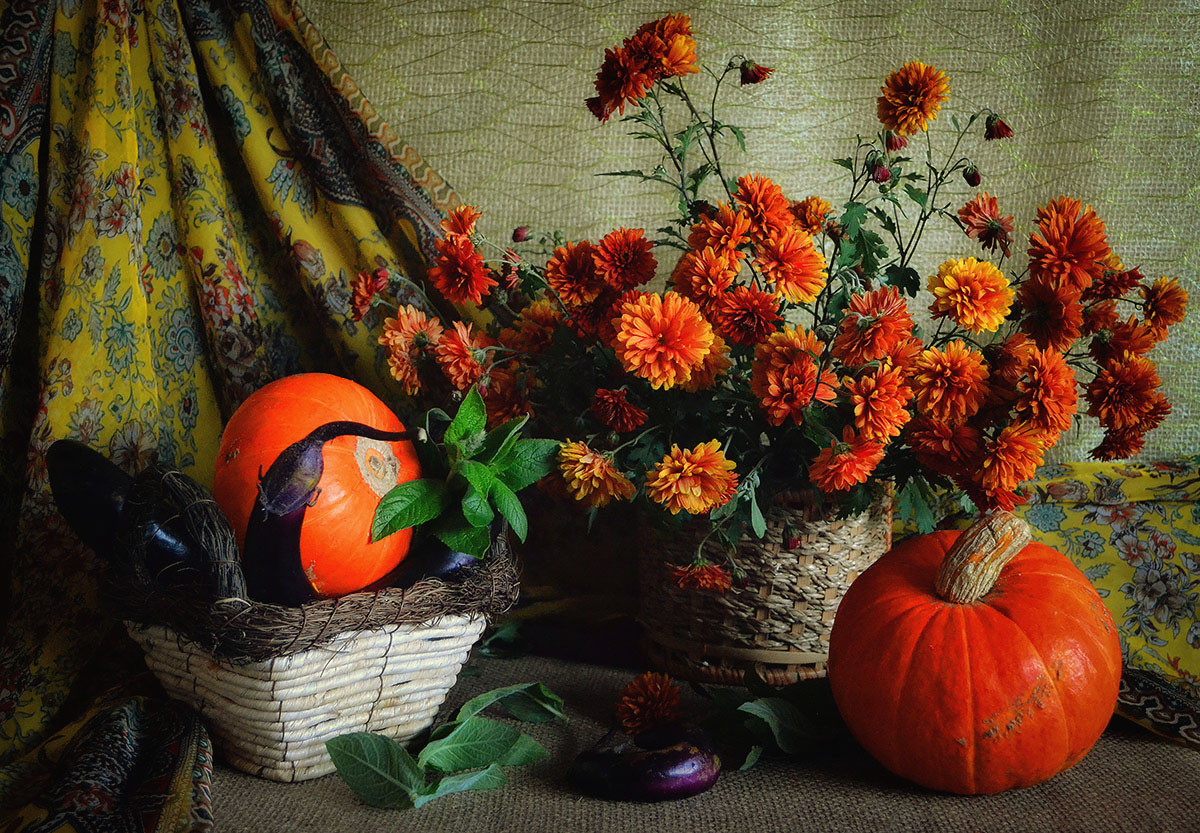 Stillleben mit Kürbis