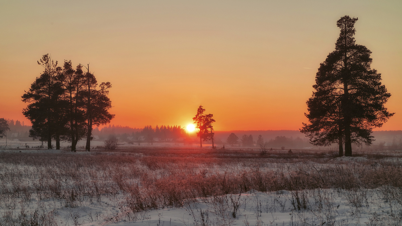 Sonnenuntergang im Winter