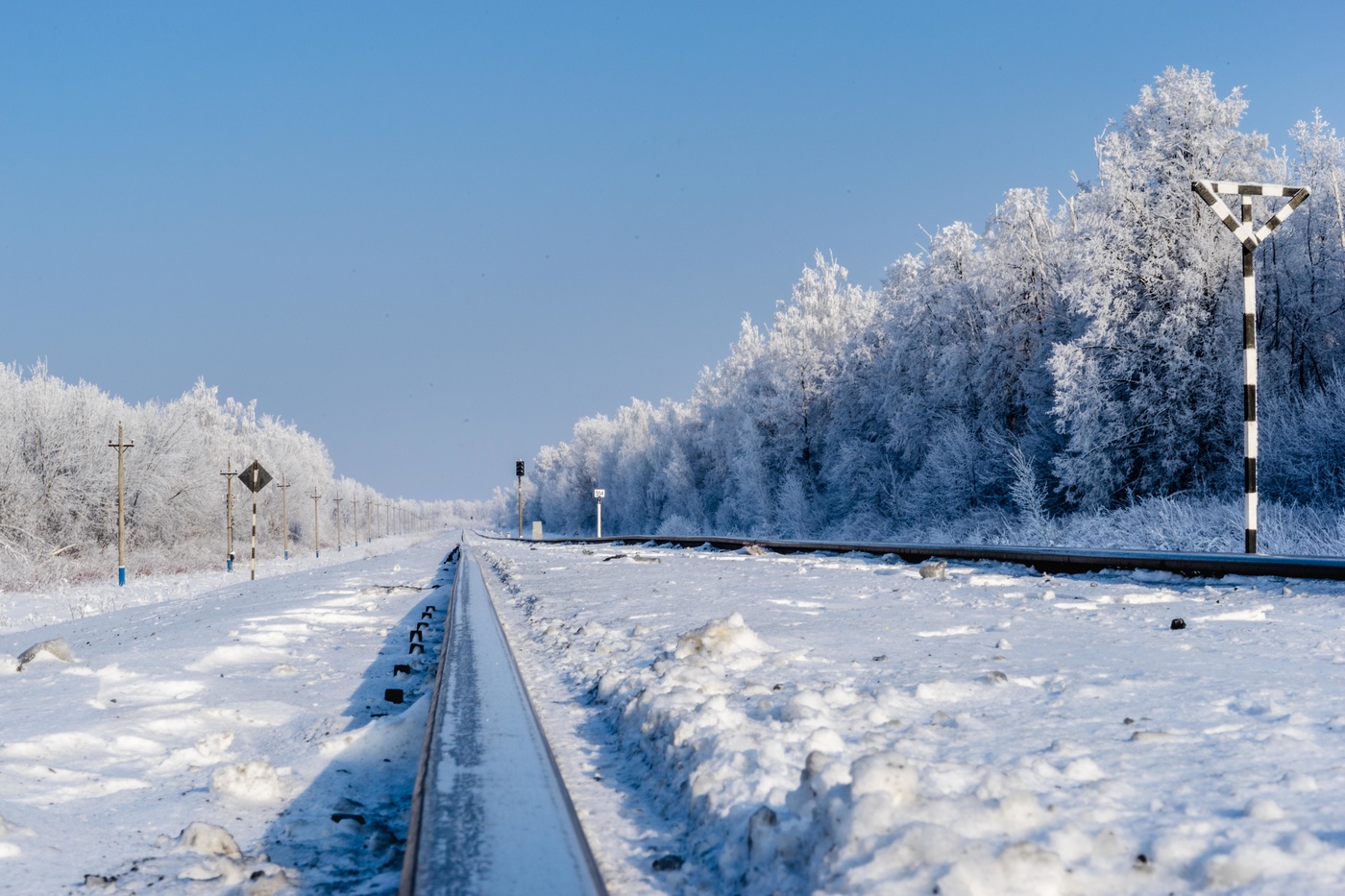 Auf der Straße im Winter