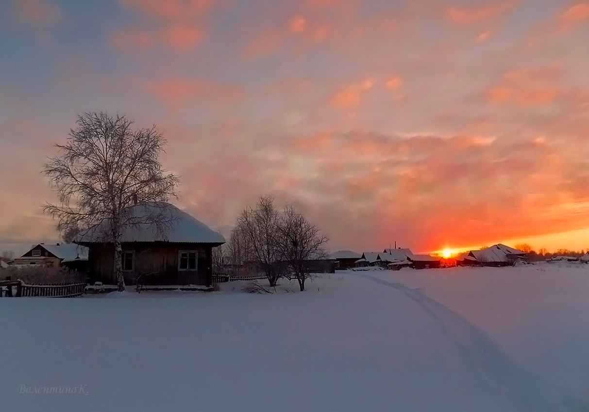 Sonnenuntergang im Winter