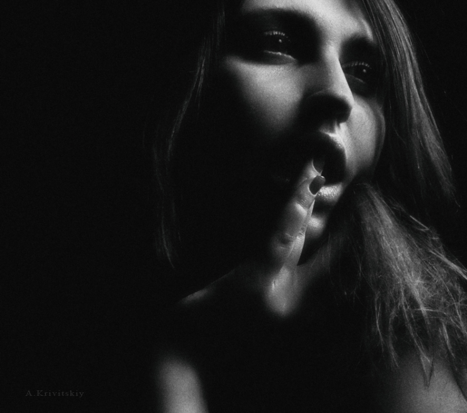 Portrait. Night location. A. Krivitsky.