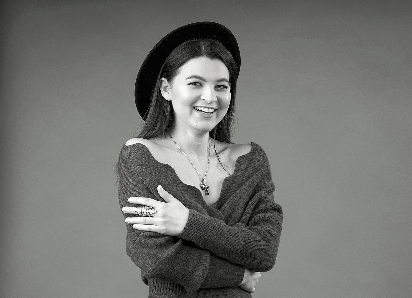 Das Mädchen in einem Hut