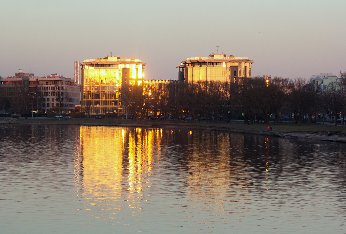 Reflexion des Sonnenuntergangs