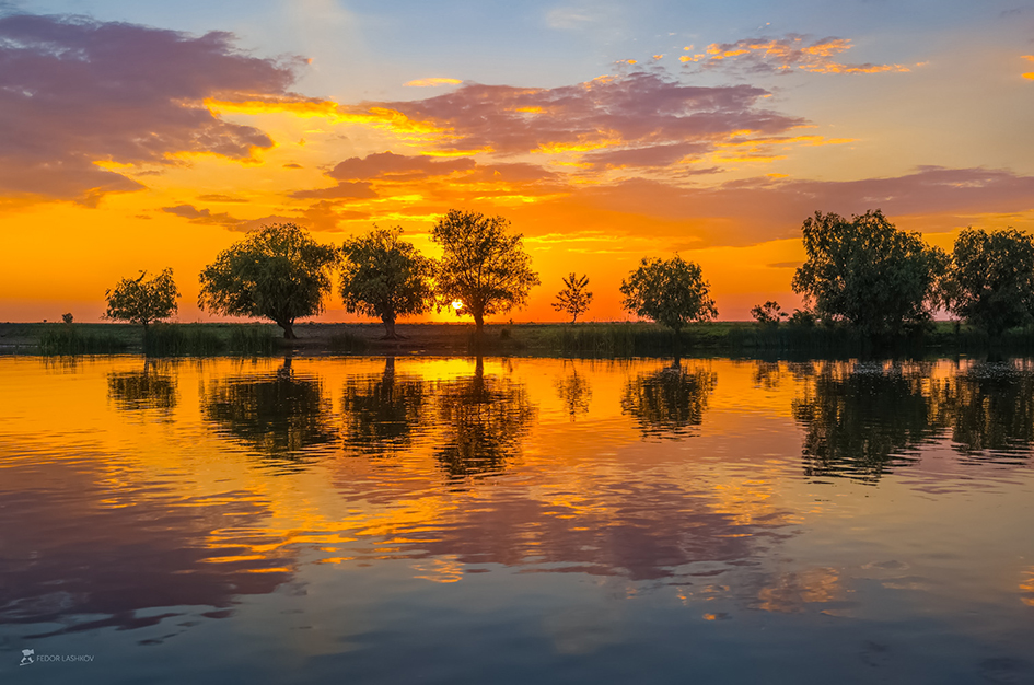 Sonnenuntergang an der Wolga