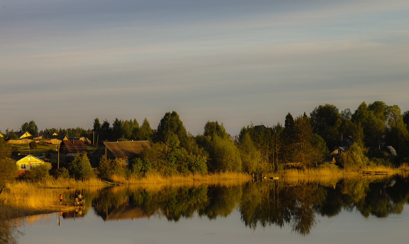 Am Abend Sonnenuntergang