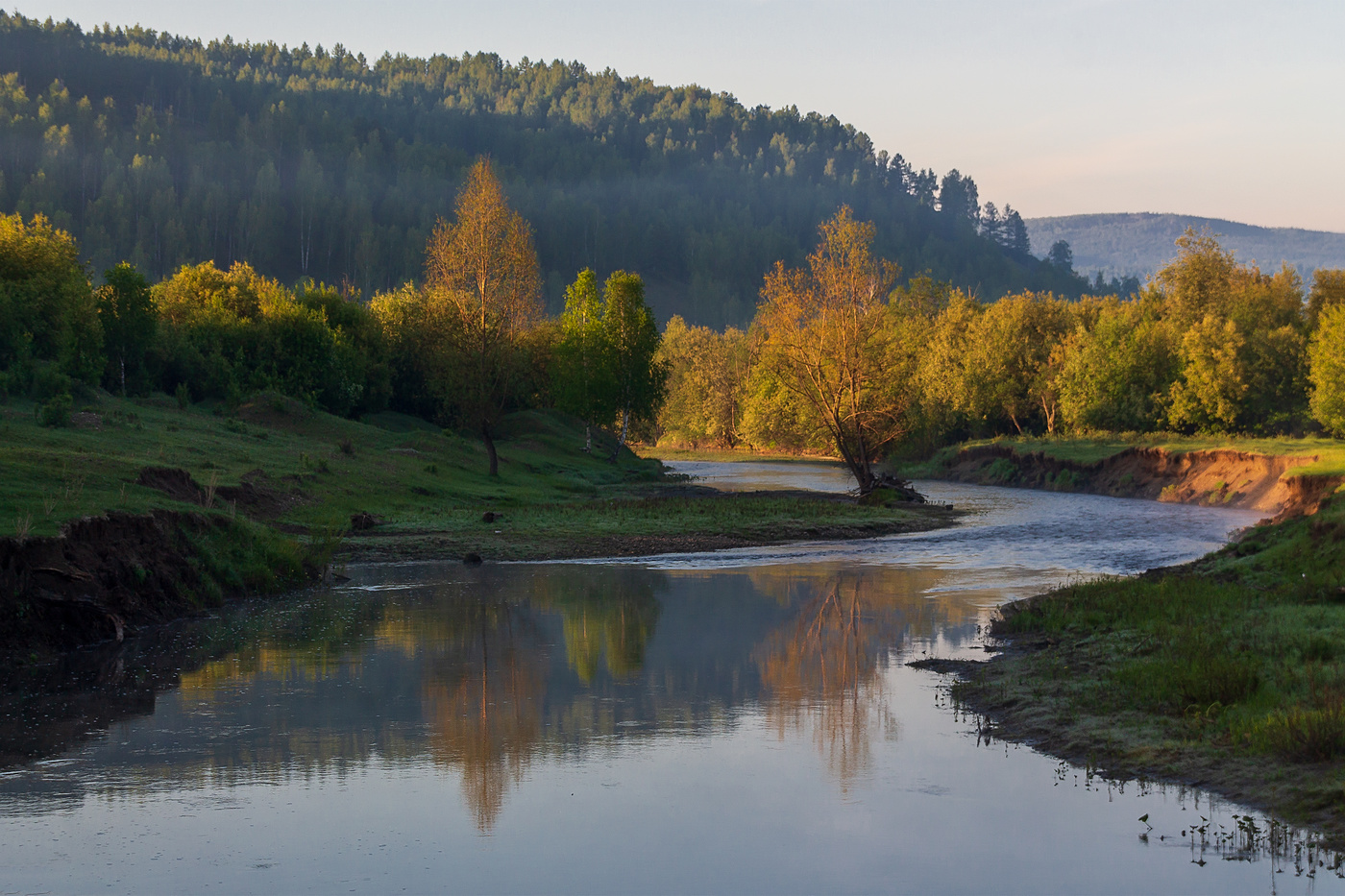 Dämmerung auf dem Red River