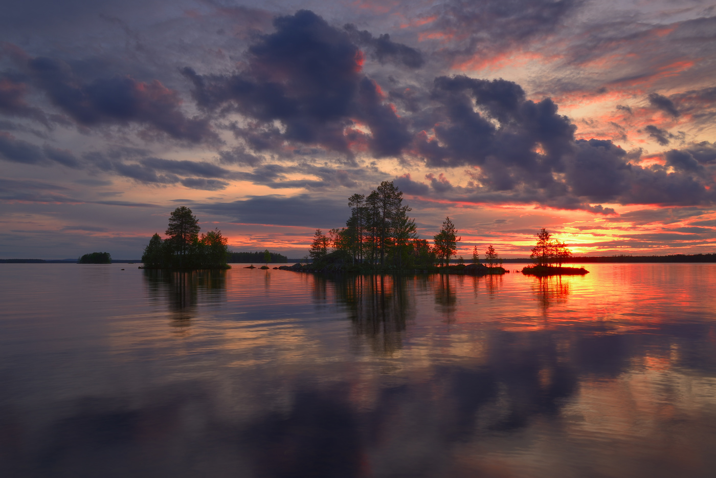 White night on lake Ala-Kitka, Finland