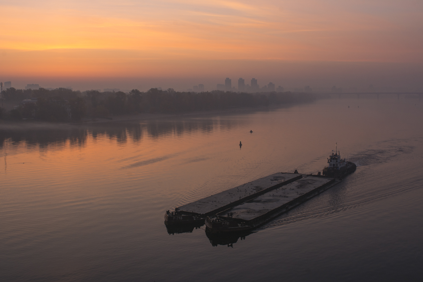 Dämmerung auf dem Dnjepr