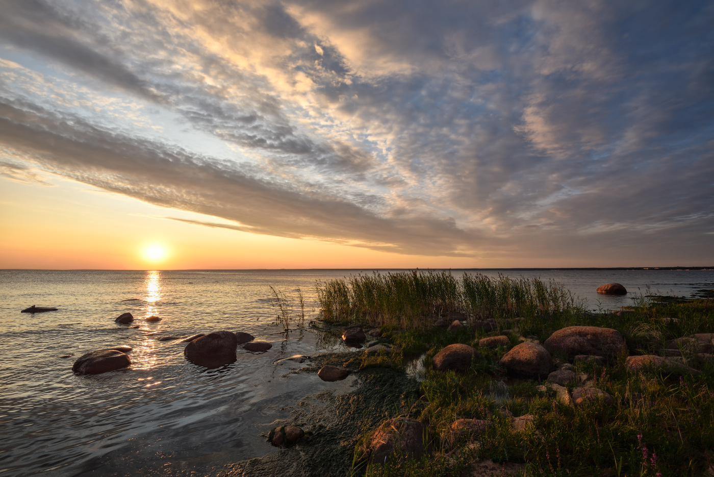 Sonnenuntergang auf den Golf von Finnland