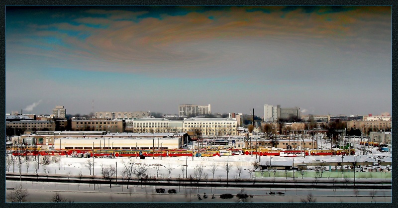 Minsk. Straßenbahndepot.