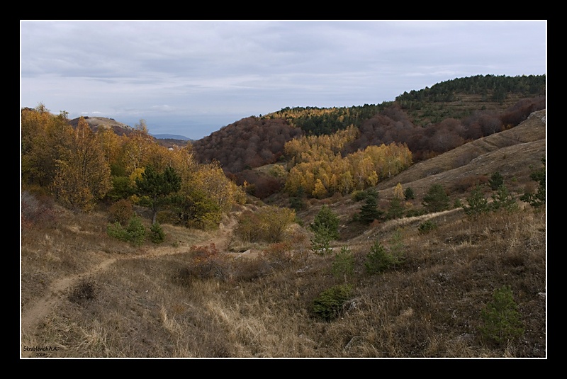 Herbst Weg in die Berge