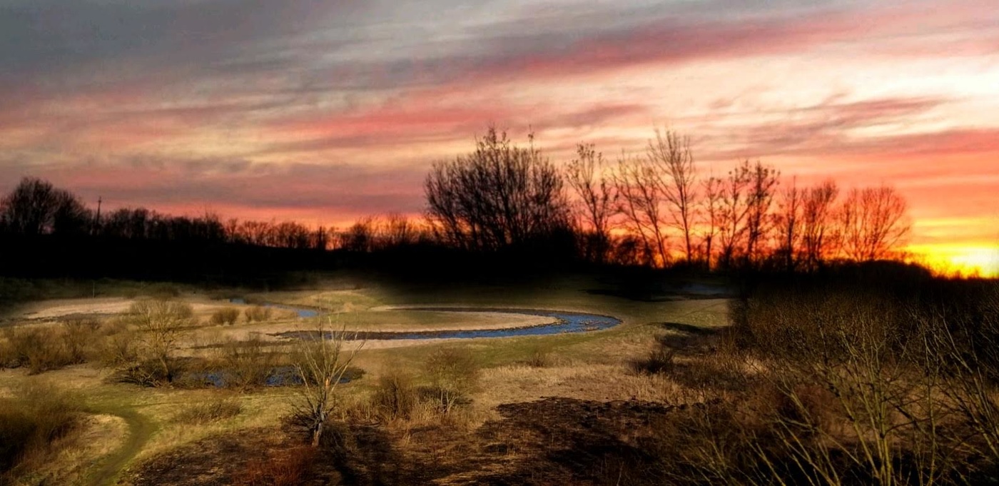 Frühling Sonnenuntergang
