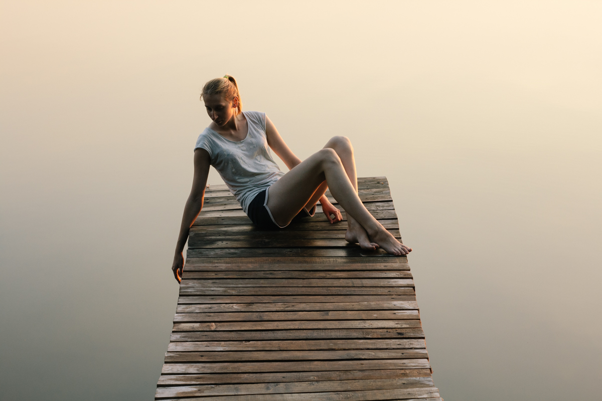 Bei Sonnenuntergang auf dem See