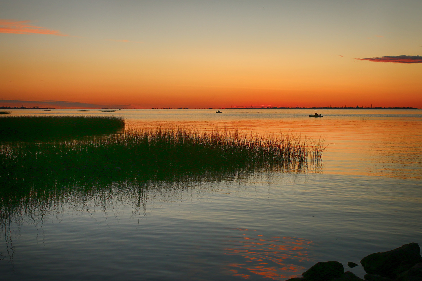 Am Abend Sonnenuntergang