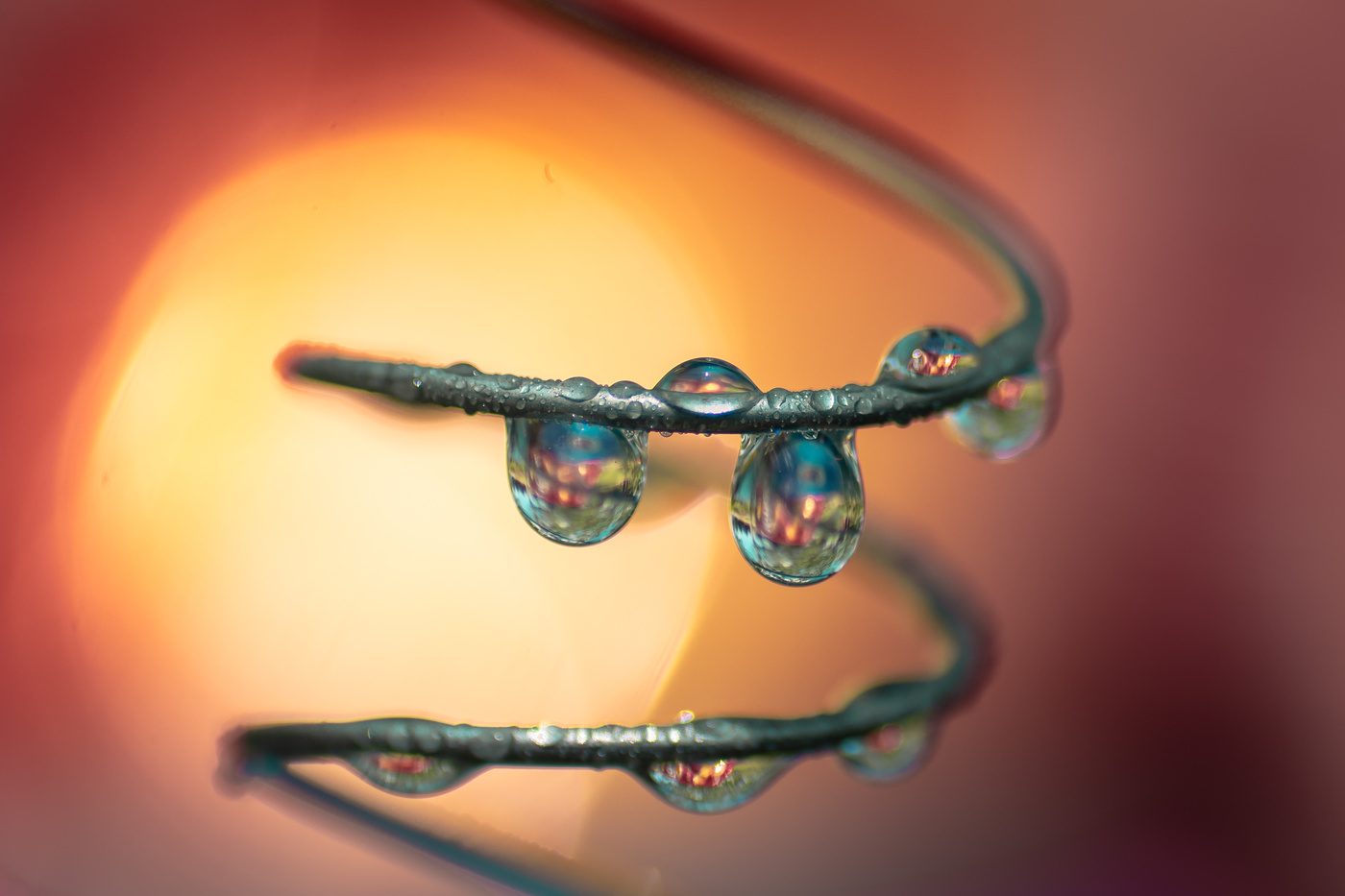 Las gotas efectos muelles.