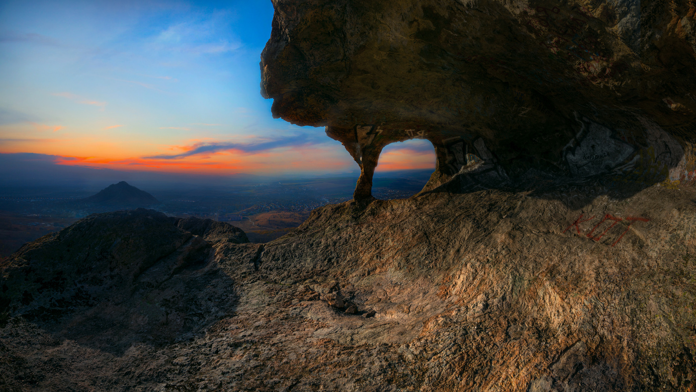 am Rand der Sonnenuntergang