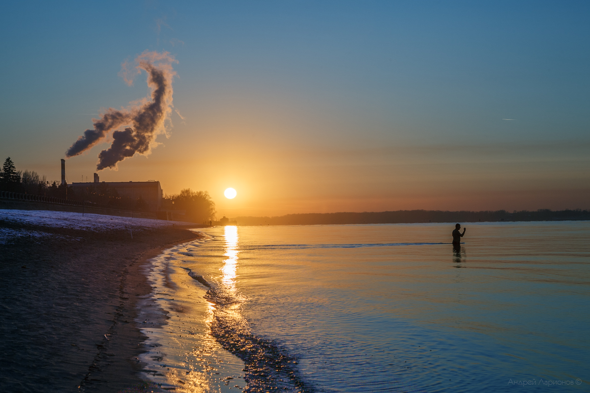 Sonnenuntergang an der Wolga