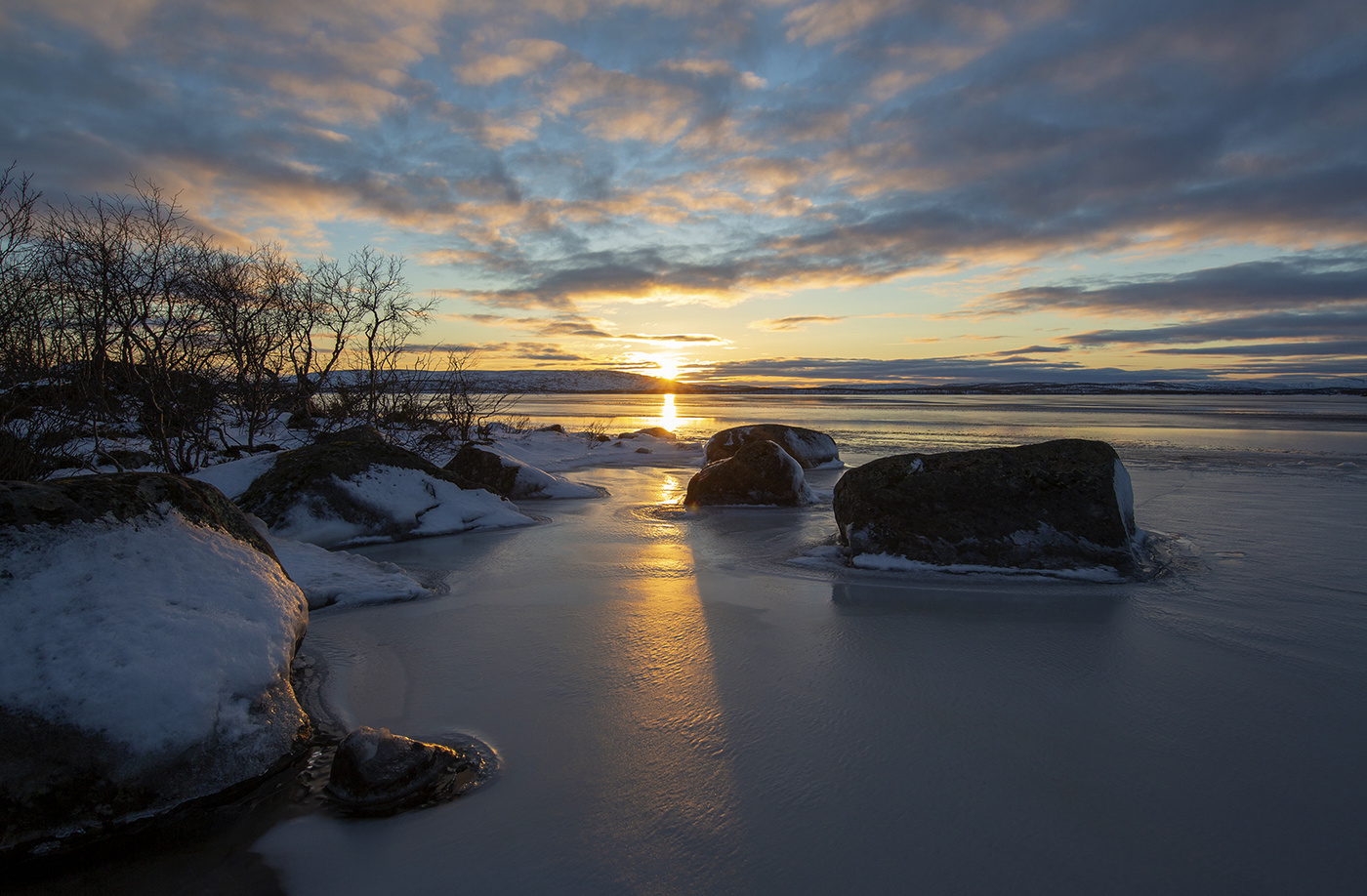 Sonnenuntergang auf dem See