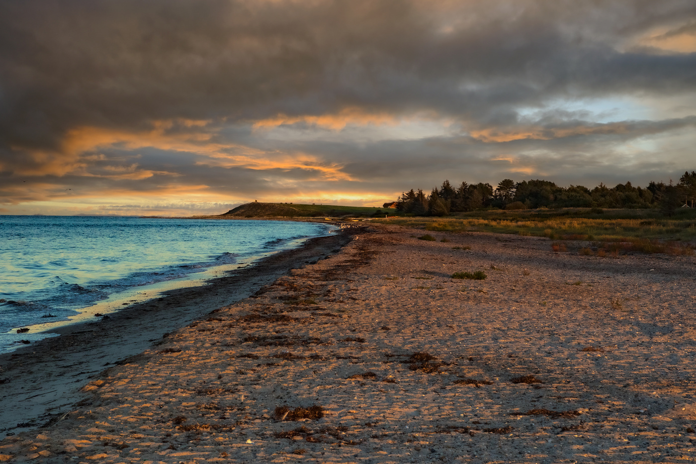 last sunlight on the beach of the Baltic Sea (DK)