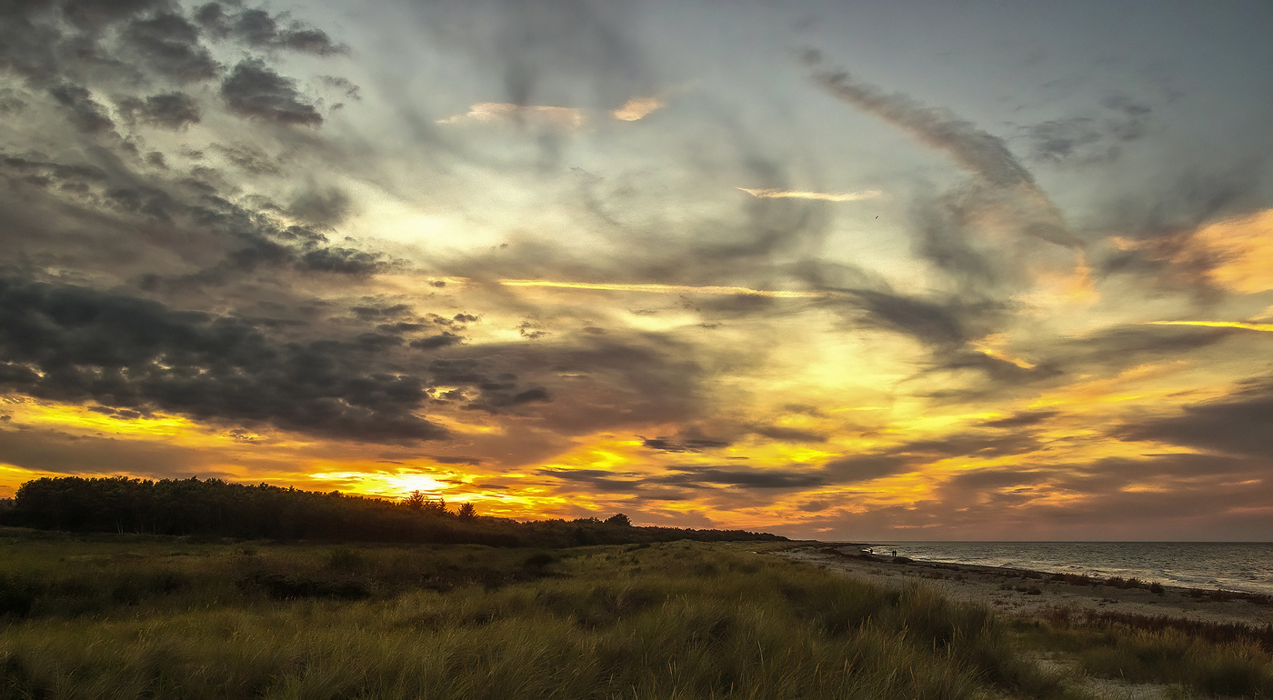 last sunlight on the beach of the Baltic Sea (DK)