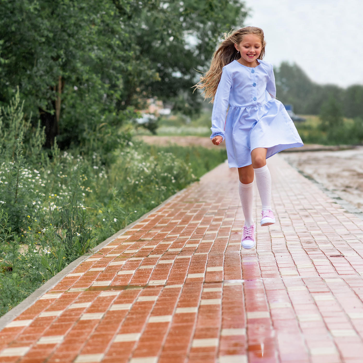 Unter dem Sommer regen