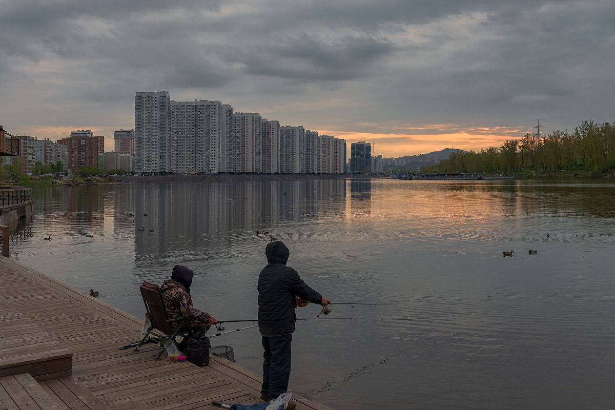 Am Abend Sonnenuntergang