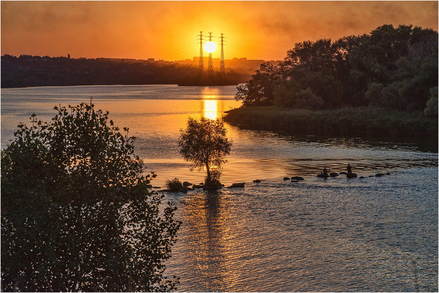 Fischerei am Sonnenuntergang ...