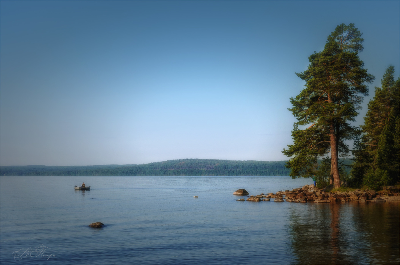 Angeln in der Morgendämmerung