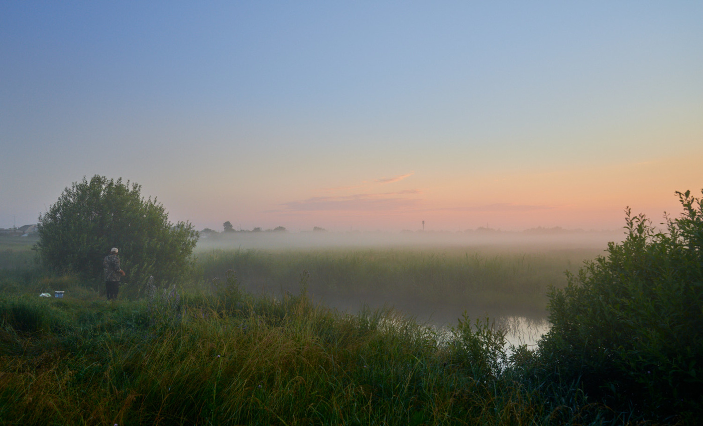 Angeln in der Morgendämmerung